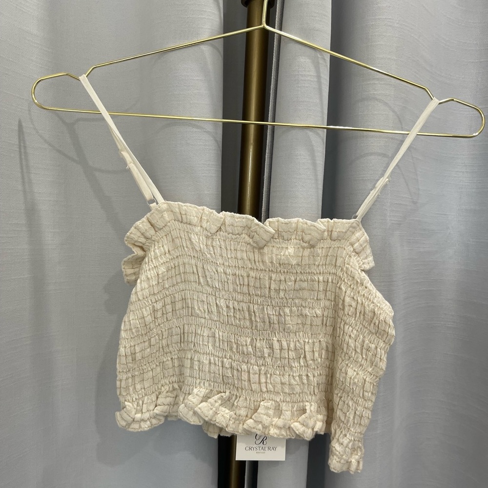NWT Women’s The HandLoom LA smocked crop top